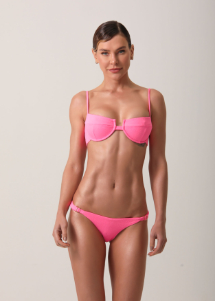 Pink Valentino Underwire Bralette bikini top and adjustable bikini bottom Brazilian